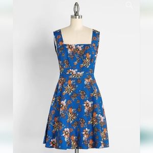 Modcloth Bursting With Optimism Fit and Flare Dress